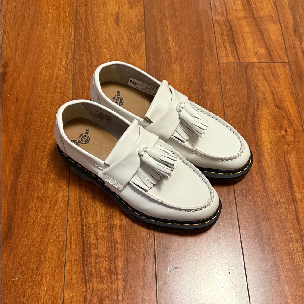 Dr. Martens White Tassel Loafers
